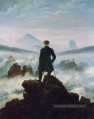 Wanderer au dessus de la mer de brouillard HSE Paysage romantique Caspar David Friedrich Montagne